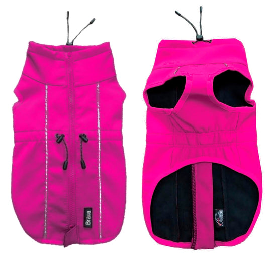 Giacca Riflettente Antivento per Cani -  Rosa Scuro