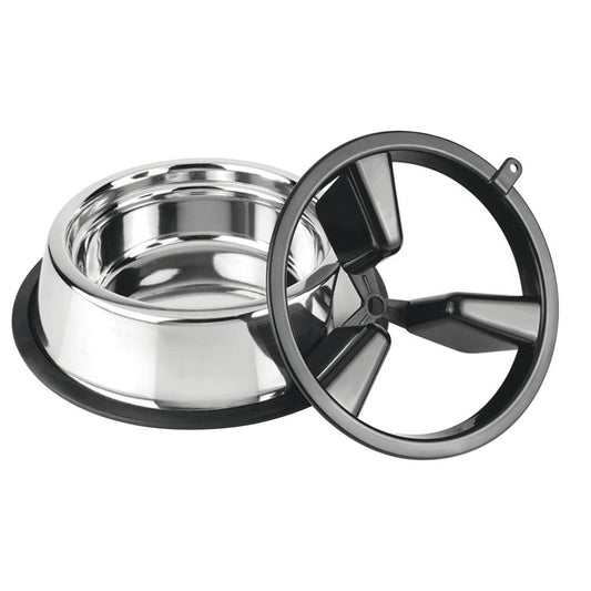 Ciotola in Acciaio Slow Eating 2in1 per Cani e Gatti anti ingozzamento