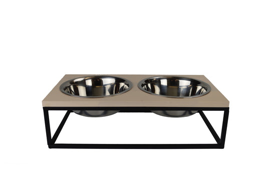 Pet-Joy The DoggyBowl Steel – Ciotola con Struttura in Acciaio e Bordo in Legno doppia