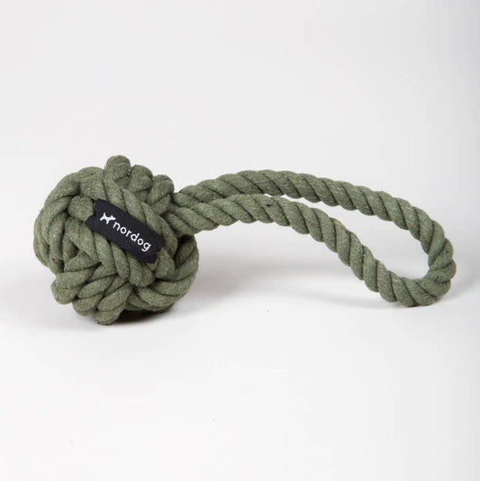 Gioco per Cane in Corda Taupe Verde Olive – Original Rope Toy Resistente e Sostenibile